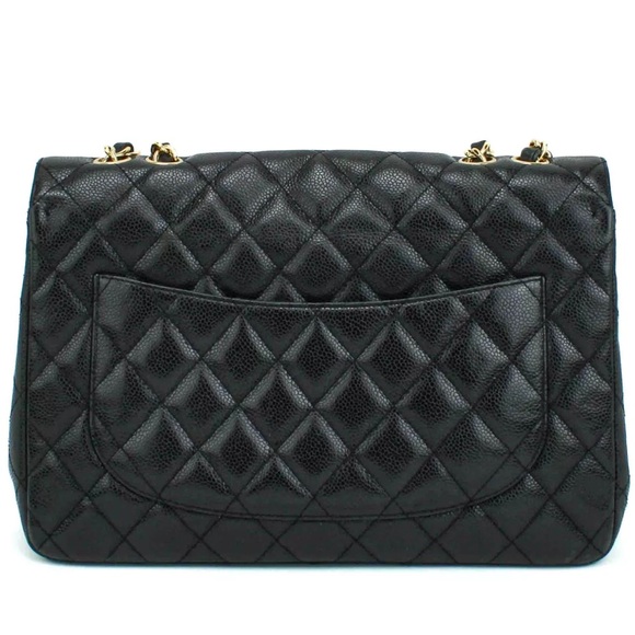 CHANEL JUMBO Flap Bag Quilted Caviar & Chanel Cambon POCHETTE & Chanel Wallet - Picture 9 of 16